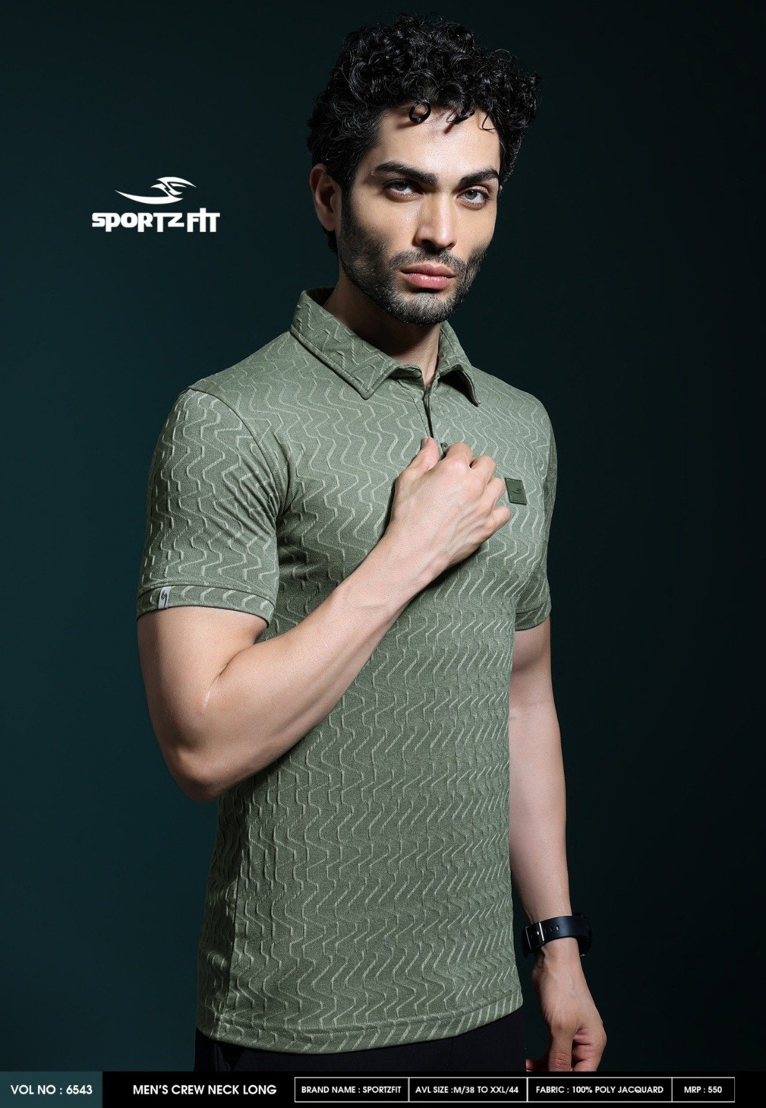 Men Collar Neck T-Shirt  | Sage Green  | XXL |  SBT29